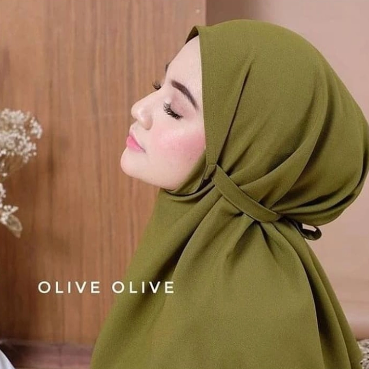 Hijab Instan Pad Antem Bergo Daily Bahan Jersey Hureim - Black - Image 2